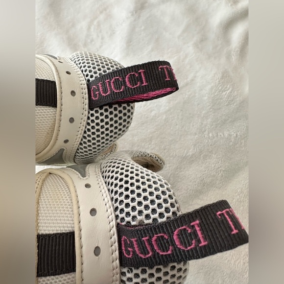 GUCCI Flashtrek Mesh Calfskin Suede Women’s Flashtrek Chunky Sneakers Size 38 - Picture 7 of 13